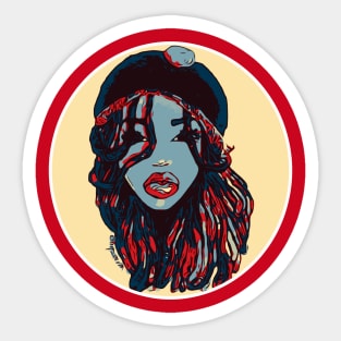 Blue rasta reggae Dreads Locs Natural Hair Queen Sticker